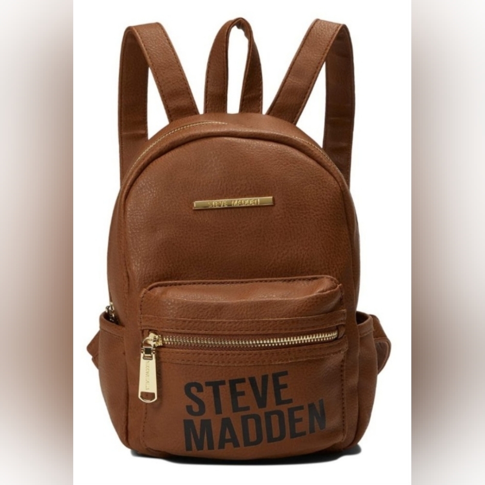 Steve Madden Camel Leather Backpack - Picture 1 of 7